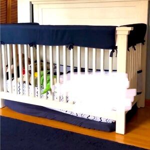 Sweet Jojo Designs Crib Rail Guard Reversible Navy